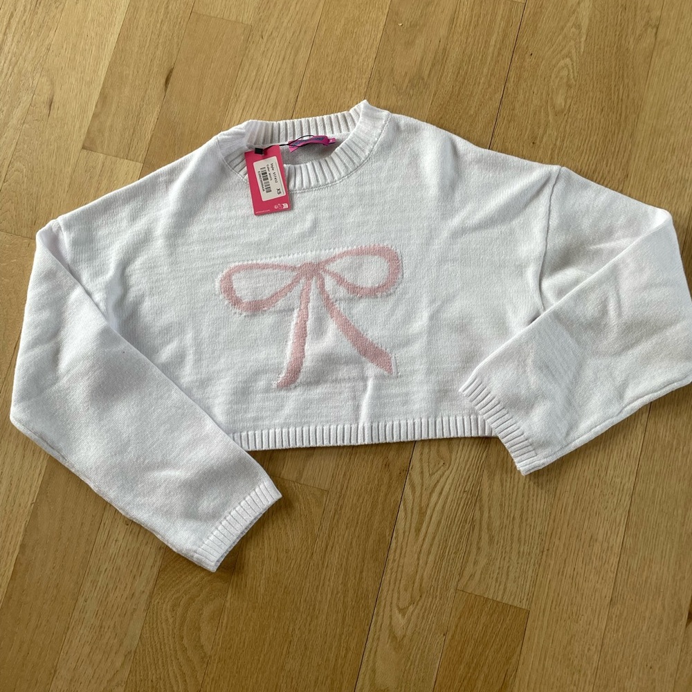 EDIKTED  knit bow cropped sweater. XS New with tags